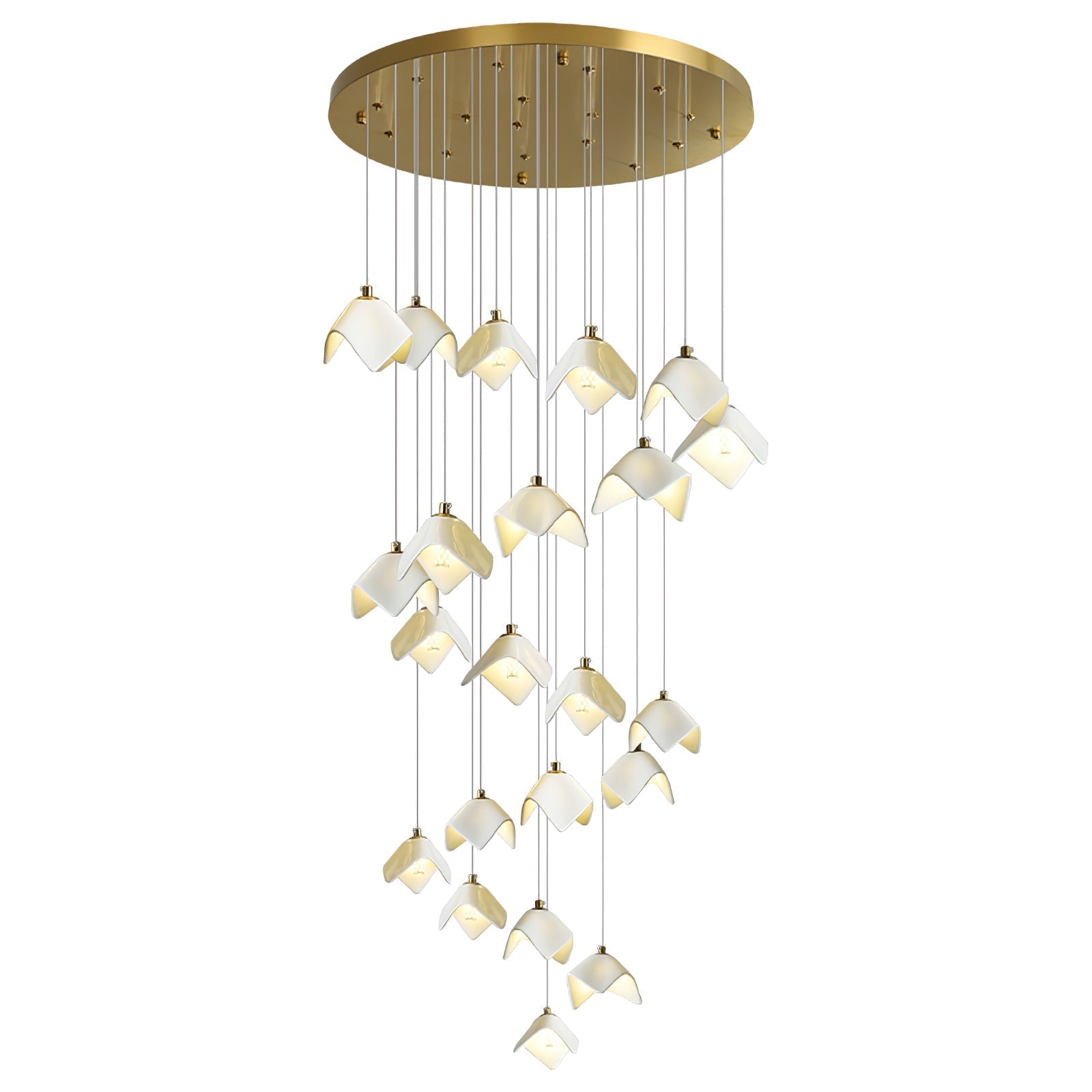 Cithayra Geometrischer Kronleuchter aus Glas und Messing-Letslighting