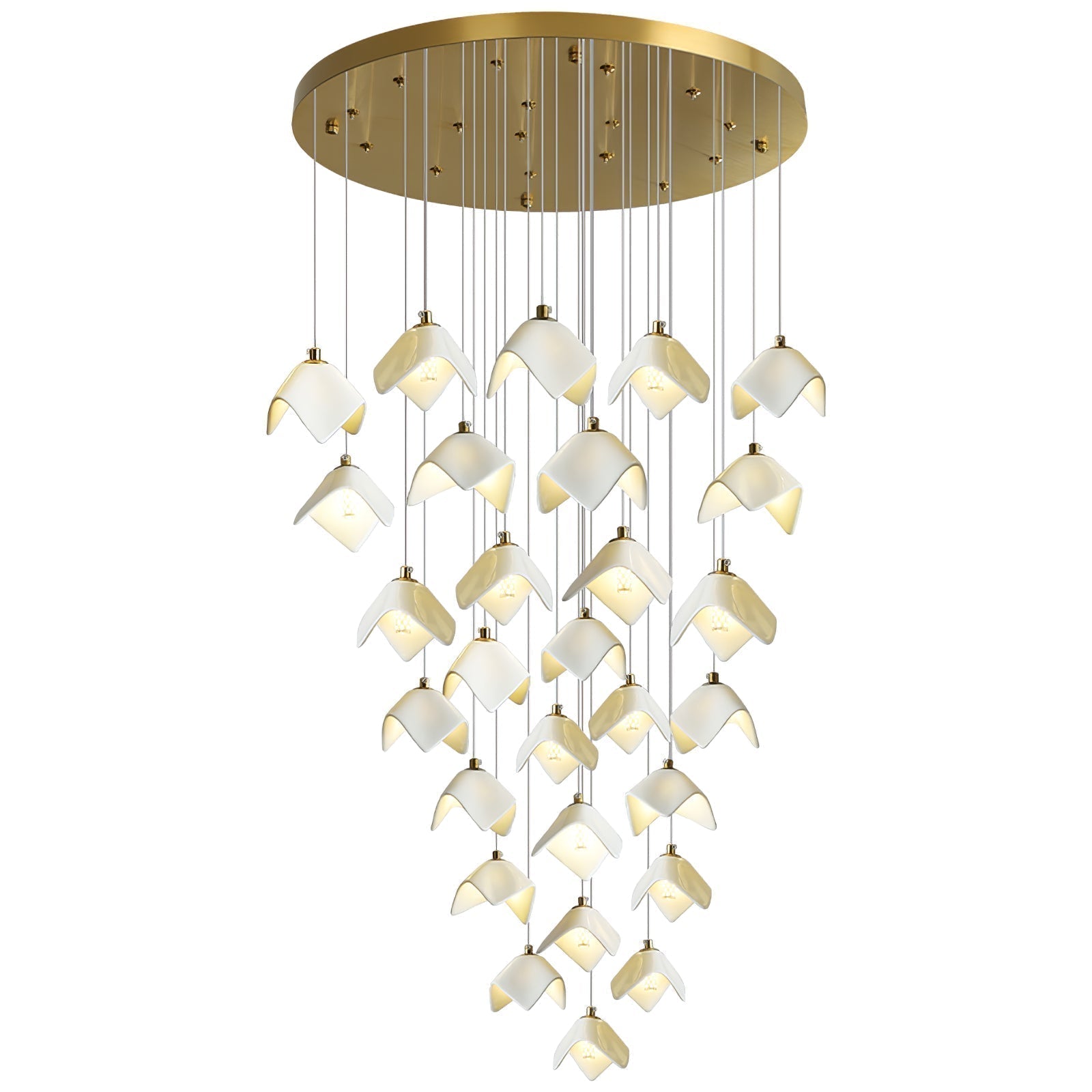 Cithayra Geometrischer Kronleuchter aus Glas und Messing-Letslighting