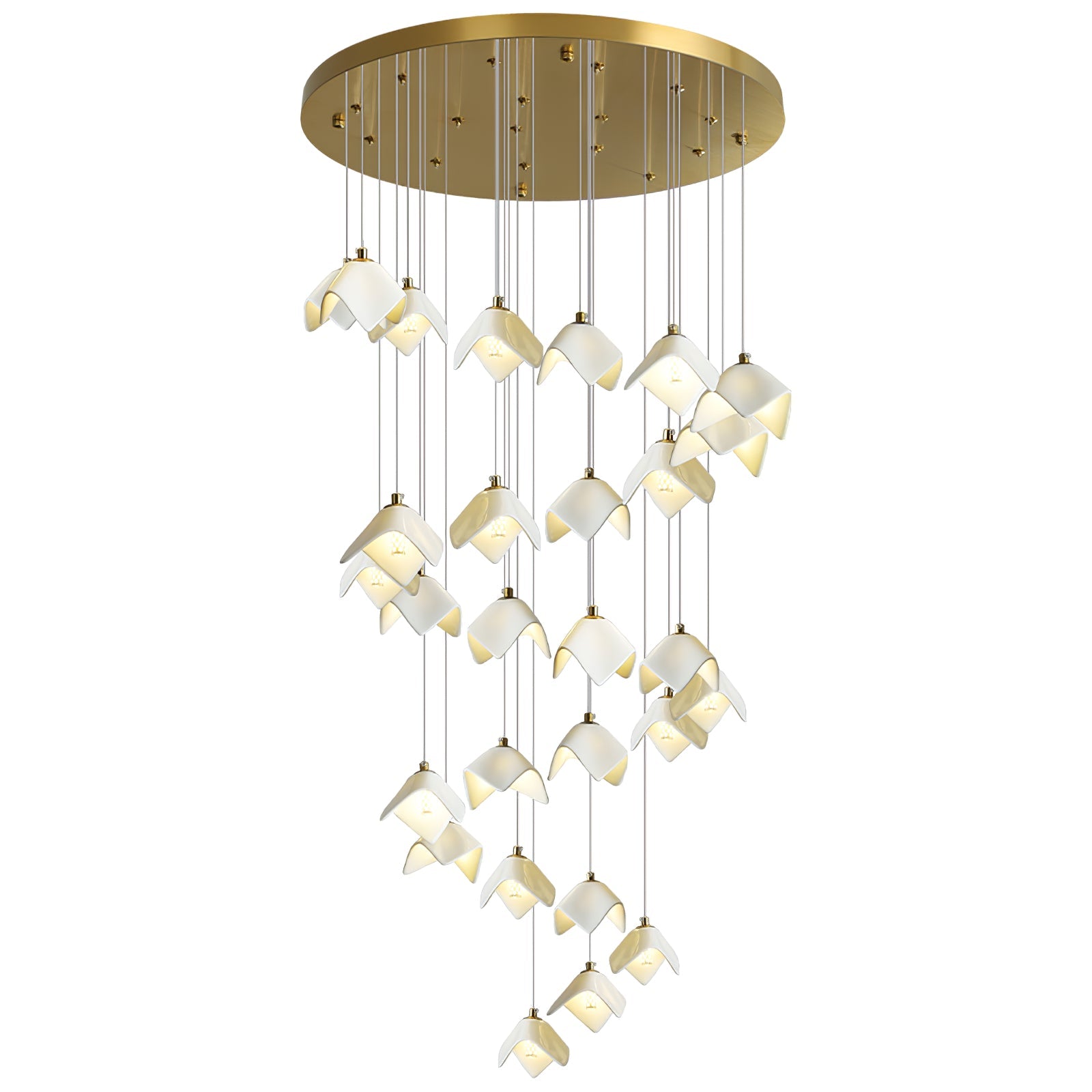 Cithayra Geometrischer Kronleuchter aus Glas und Messing-Letslighting
