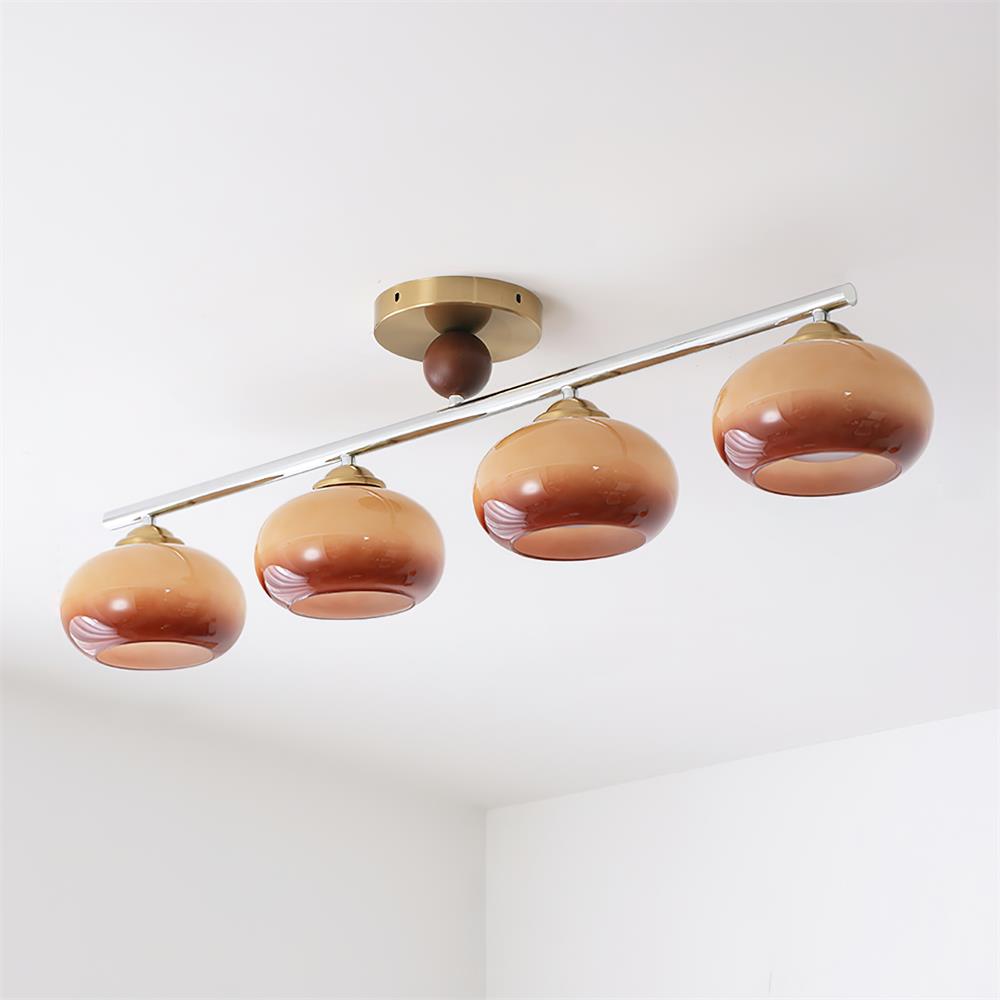 Aubrelle 4-Flammige Bernstein-Glas-Globus-Deckenleuchte-Letslighting