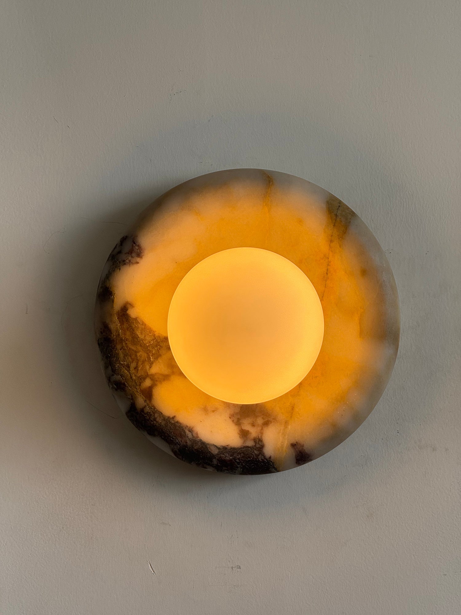 Alsorarae Modern Minimalist Beige Glass Marble Sconce Wall Lamp - Letslighting