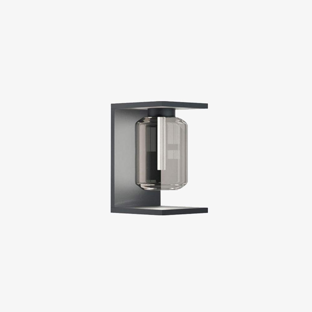 Ray Modern Rectangular Laterne LED Außenleuchte Schwarz/Grau Metall/GLetslightingr