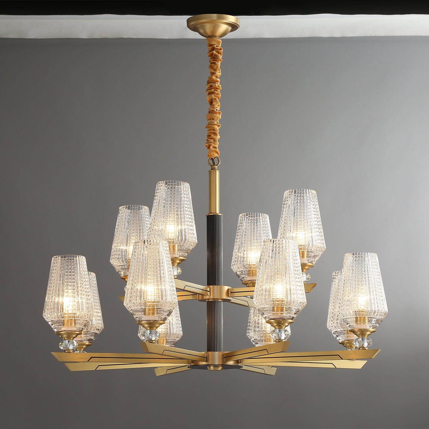 Astra Luxus Hexa Messing Kronleuchter-Letslighting