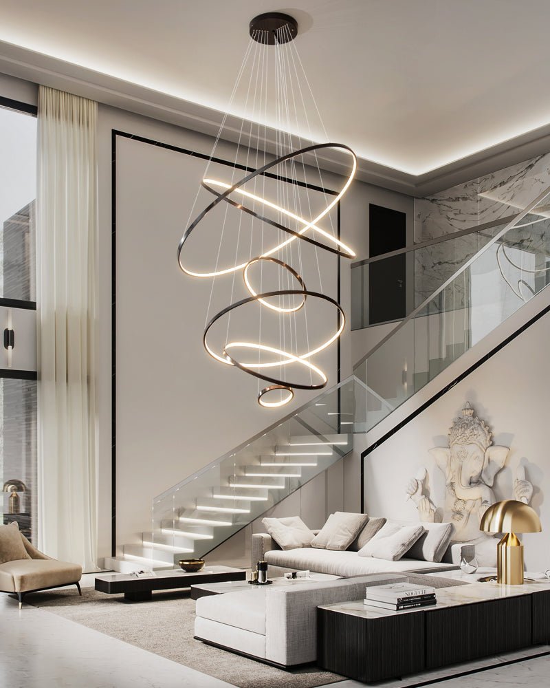 Arthaila Modern Minimalist Rings Brass Plastic Chandelier-Letslighting
