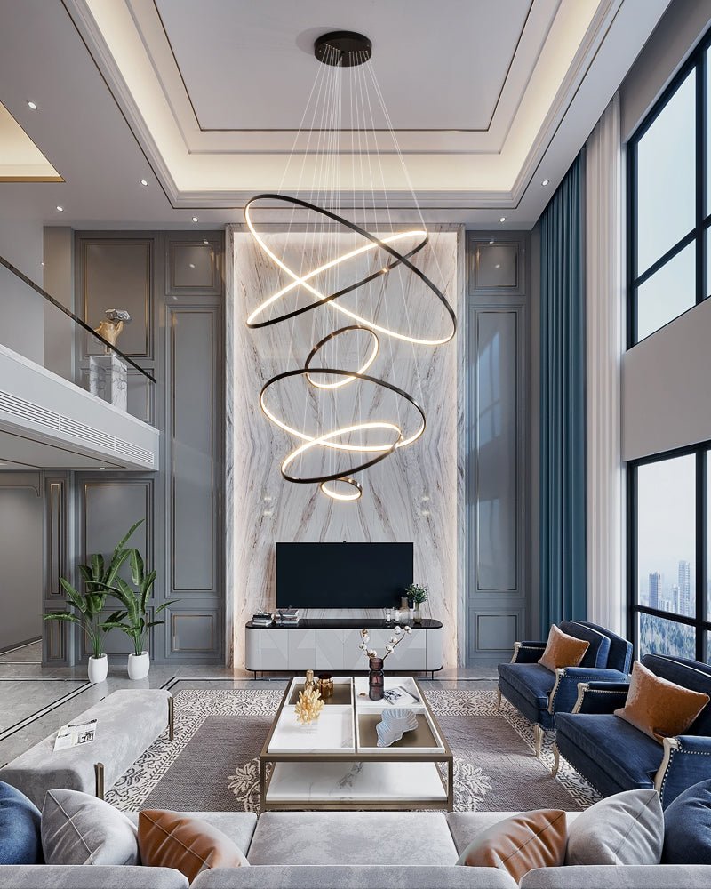 Arthaila Modern Minimalist Rings Brass Plastic Chandelier-Letslighting