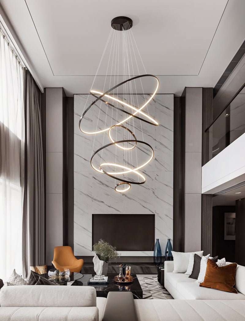 Arthaila Modern Minimalist Rings Brass Plastic Chandelier-Letslighting