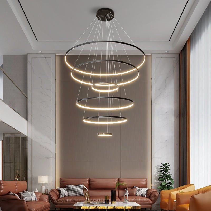 Arthaila Modern Minimalist Rings Brass Plastic Chandelier-Letslighting