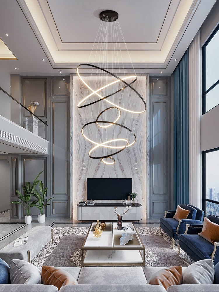 Arthaila Modern Minimalist Rings Brass Plastic Chandelier-Letslighting
