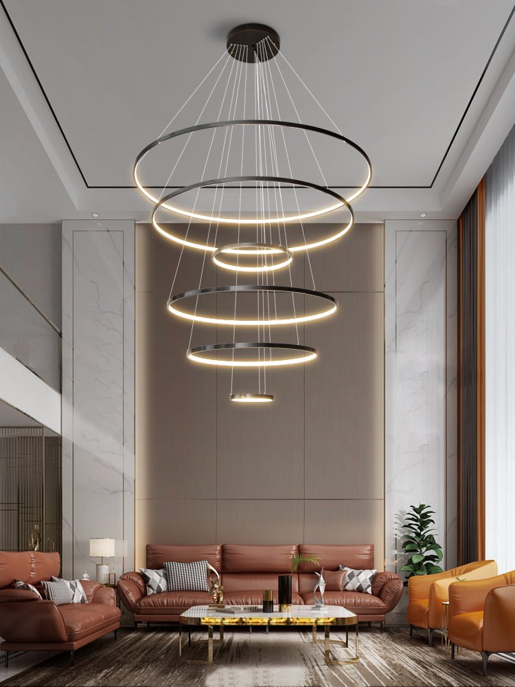Arthaila Modern Minimalist Rings Brass Plastic Chandelier-Letslighting