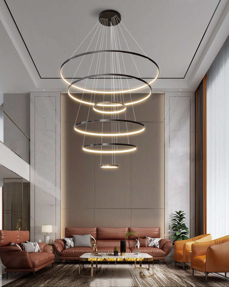 Arthaila Modern Minimalist Rings Brass Plastic Chandelier-Letslighting