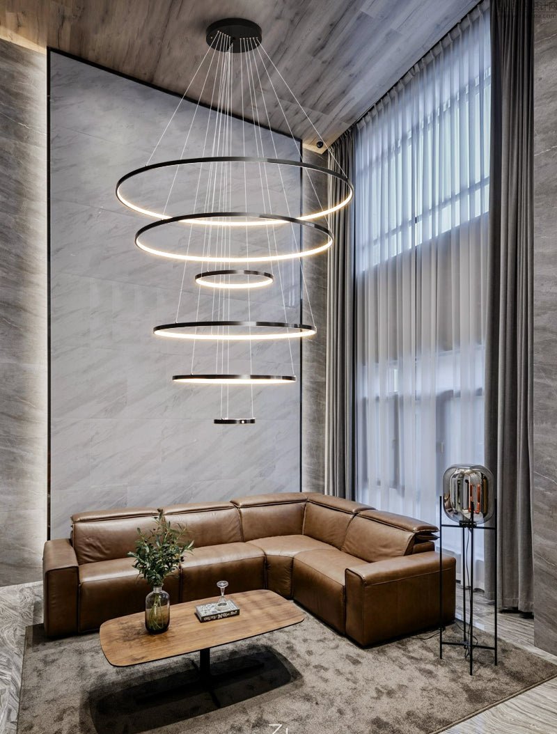 Arthaila Modern Minimalist Rings Brass Plastic Chandelier-Letslighting