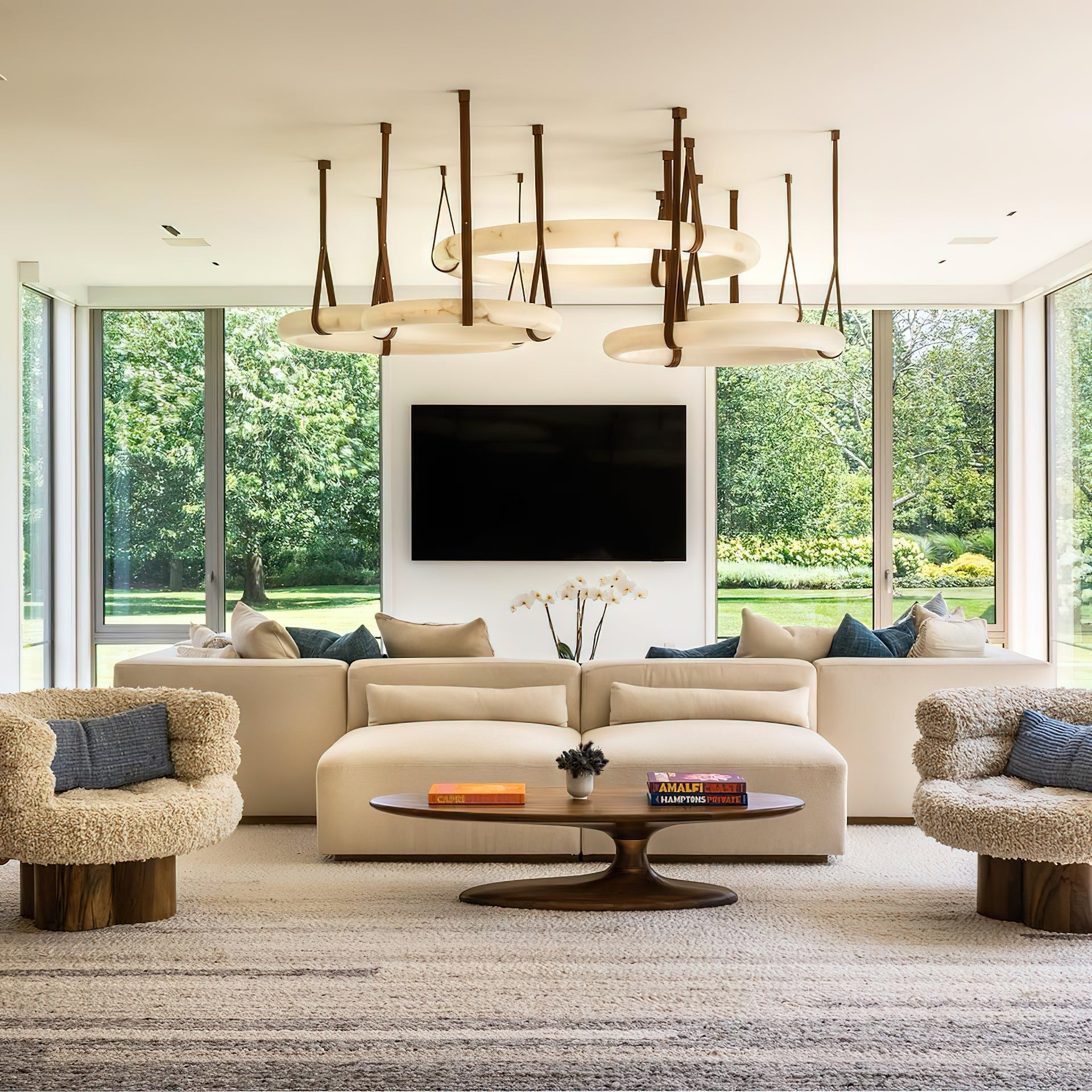 Culiris Modern Minimalist Brown Alabaster Chandelier - Letslighting