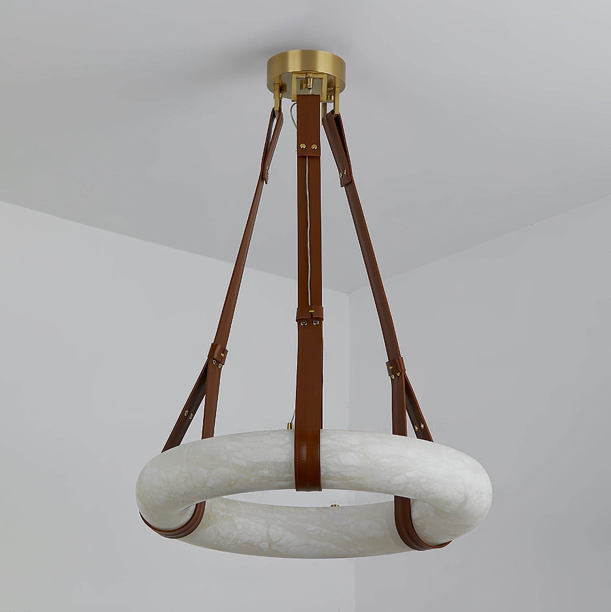 Mydorira Premium Elegance Brass Alabaster Chandelier - Letslighting