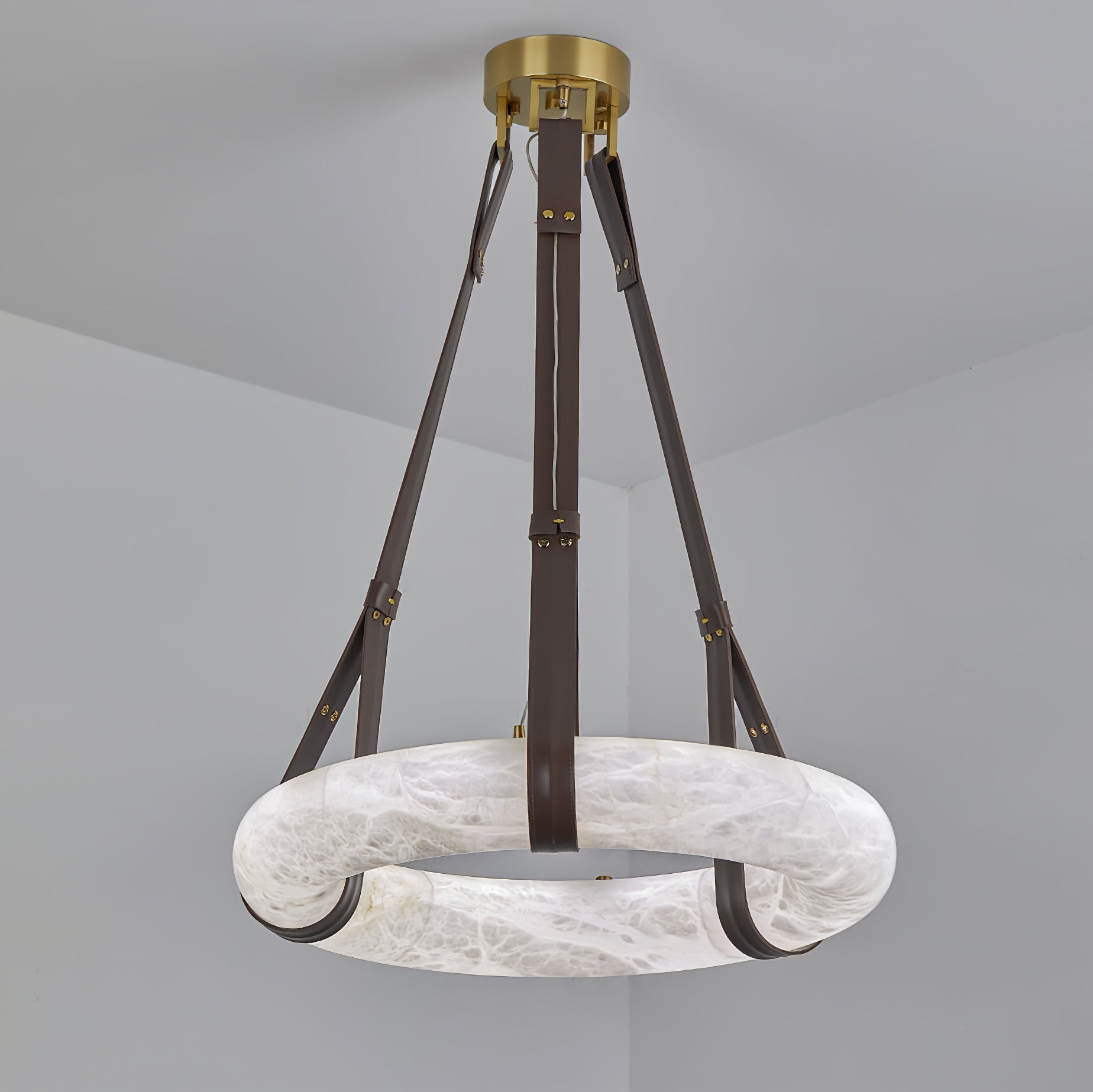 Mydorira Premium Elegance Brass Alabaster Chandelier - Letslighting