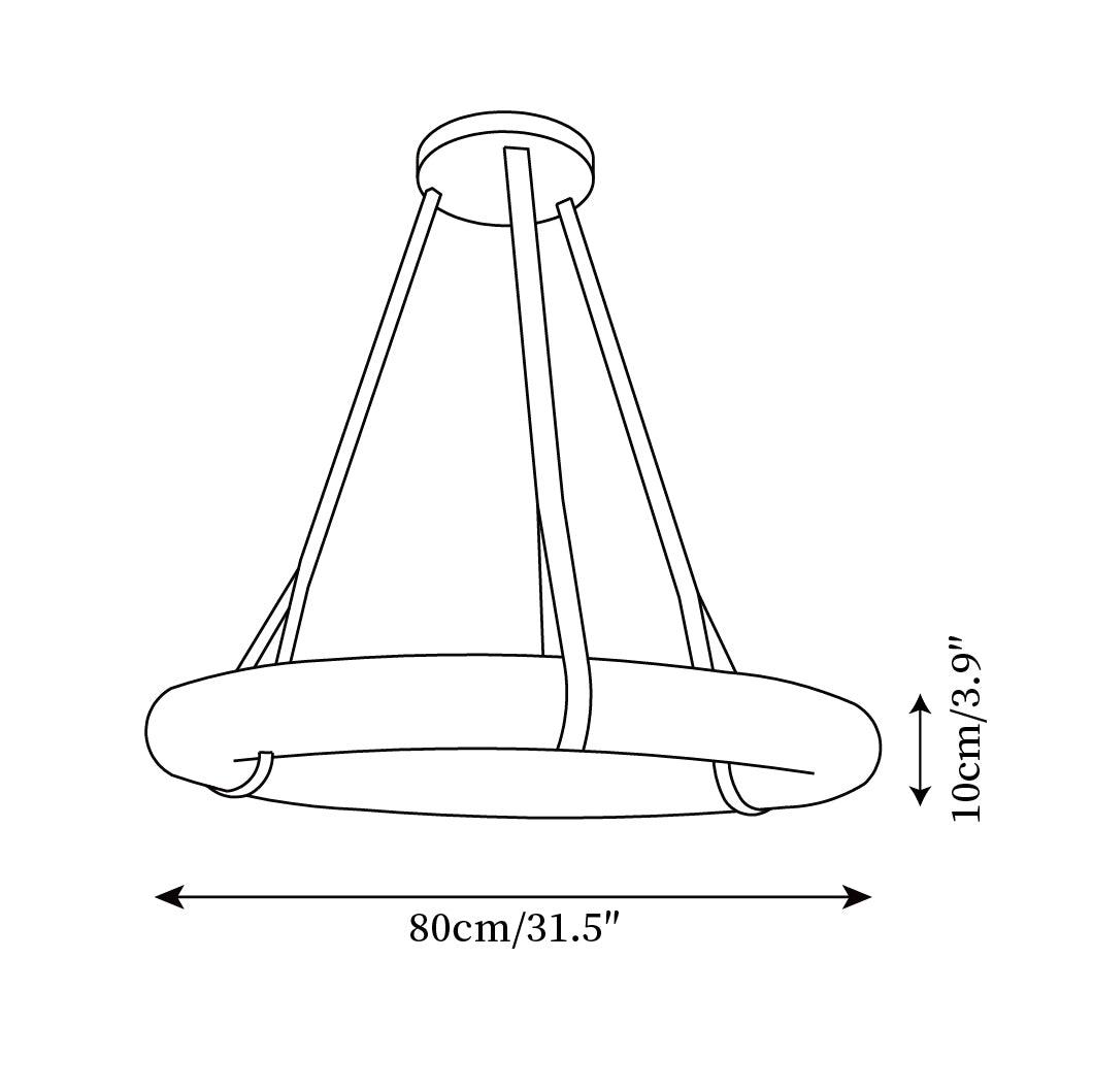 Étoile Pendant Light Alabaster Ring Leather Straps Scandinavian - Letslighting