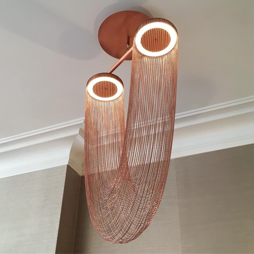 Lustra Pendelleuchte Kupfer Kette Skulptural Modern-Letslighting