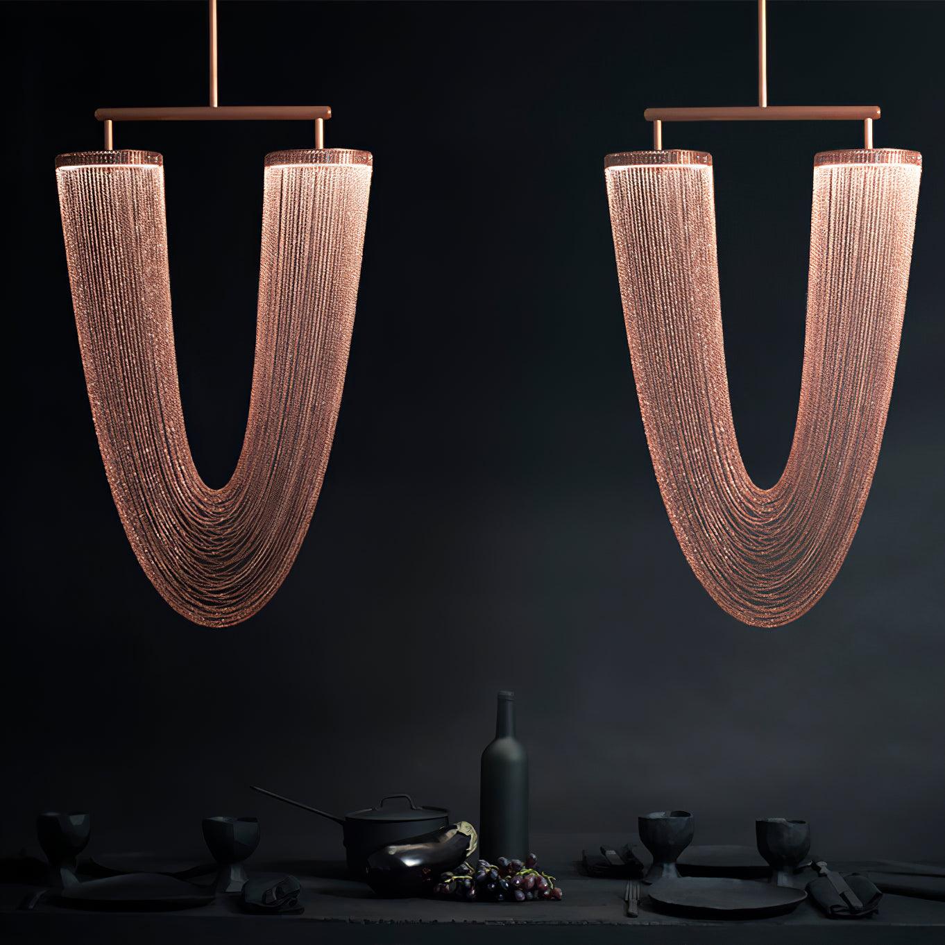 Lustra Pendelleuchte Kupfer Kette Skulptural Modern-Letslighting