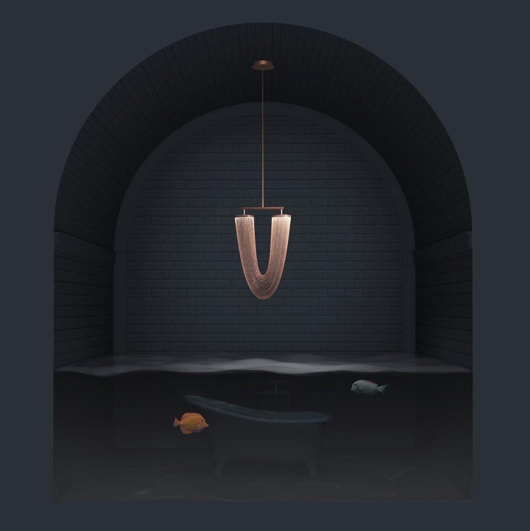 Lustra Pendelleuchte Kupfer Kette Skulptural Modern-Letslighting