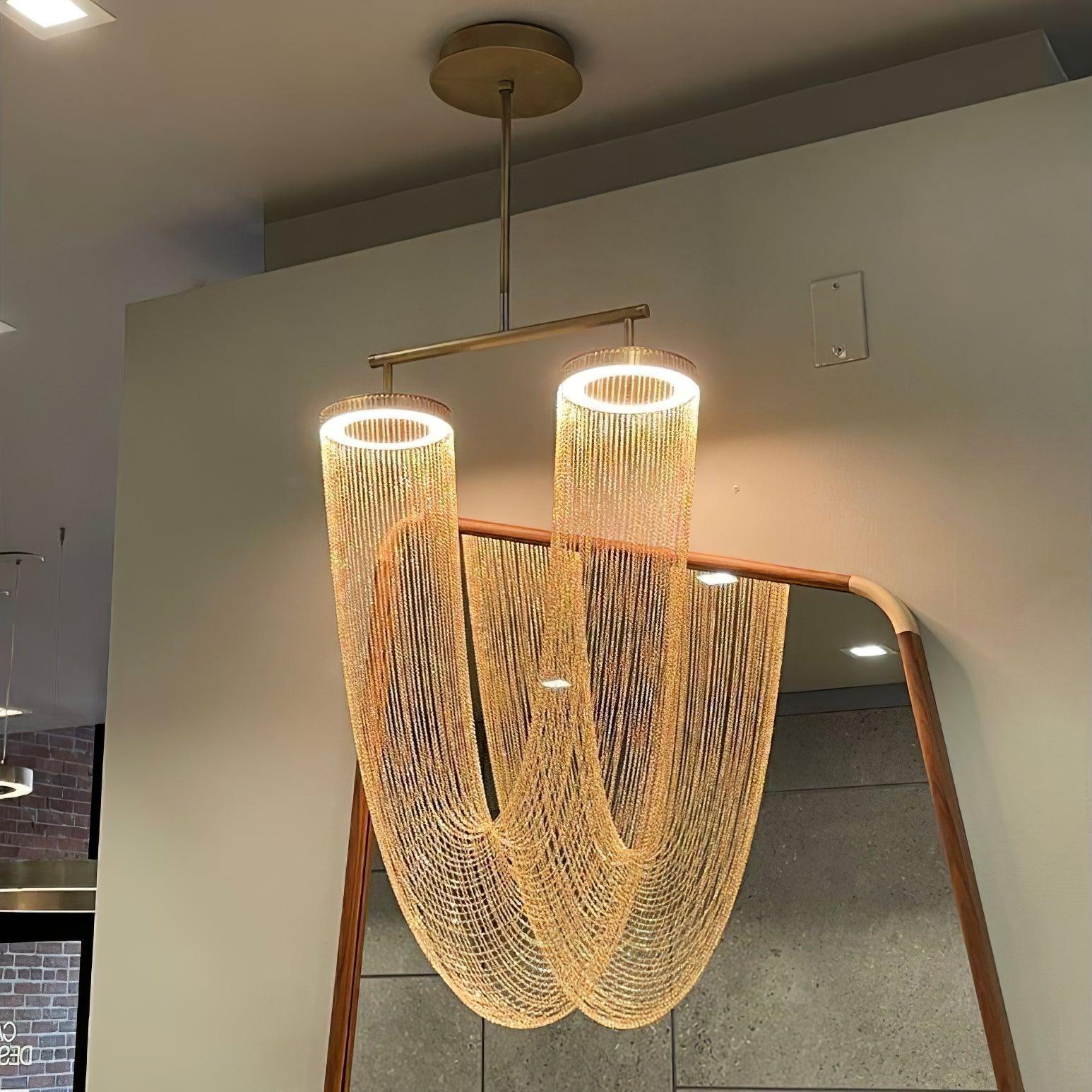 Lustra Pendelleuchte Kupfer Kette Skulptural Modern-Letslighting