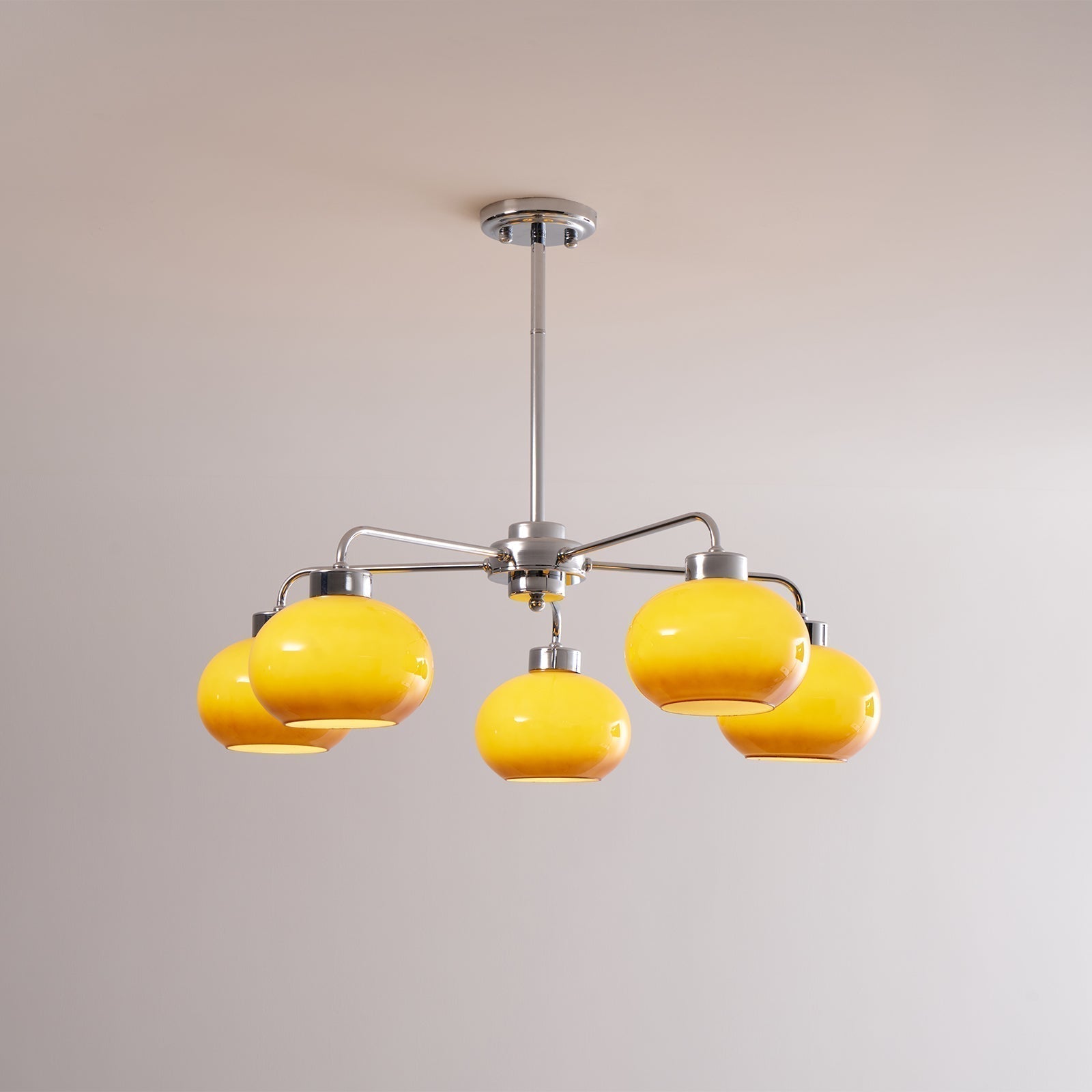 Lustra Kronleuchter Glas Chrom Geometrisch Retro-Letslighting