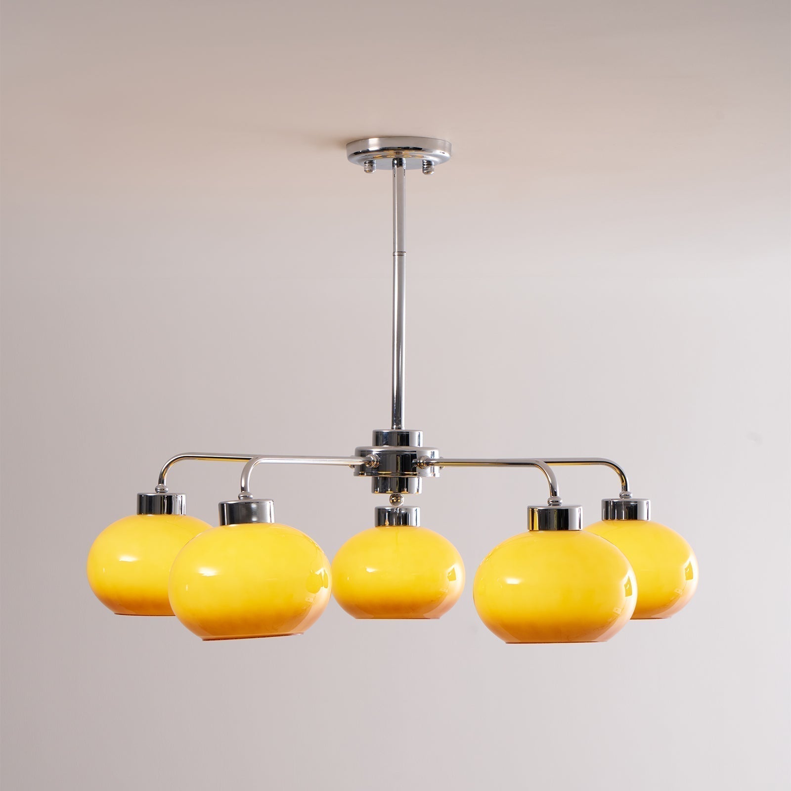 Lustra Kronleuchter Glas Chrom Geometrisch Retro-Letslighting