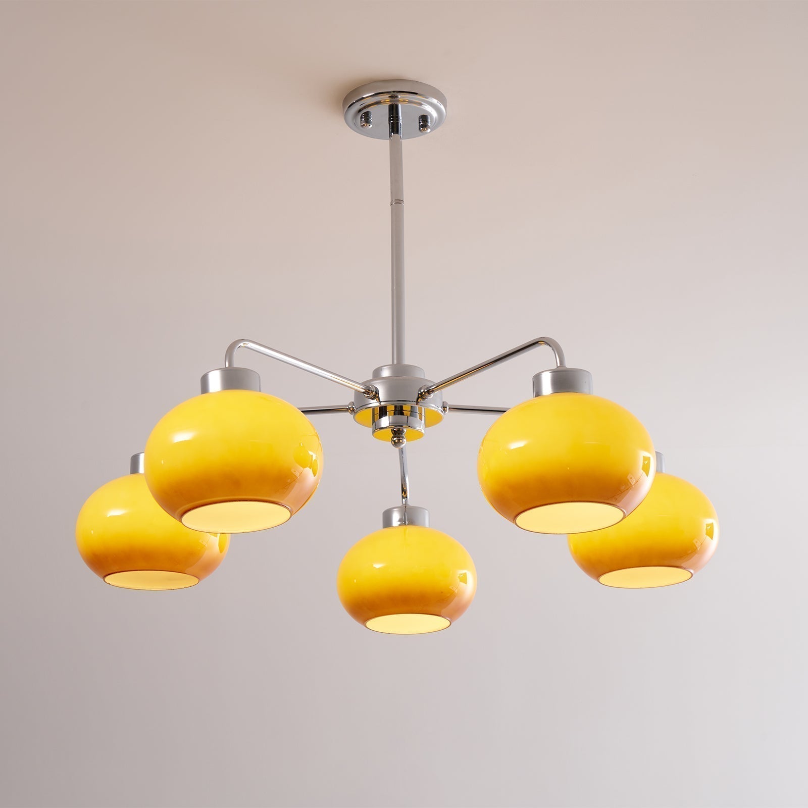 Lustra Kronleuchter Glas Chrom Geometrisch Retro-Letslighting