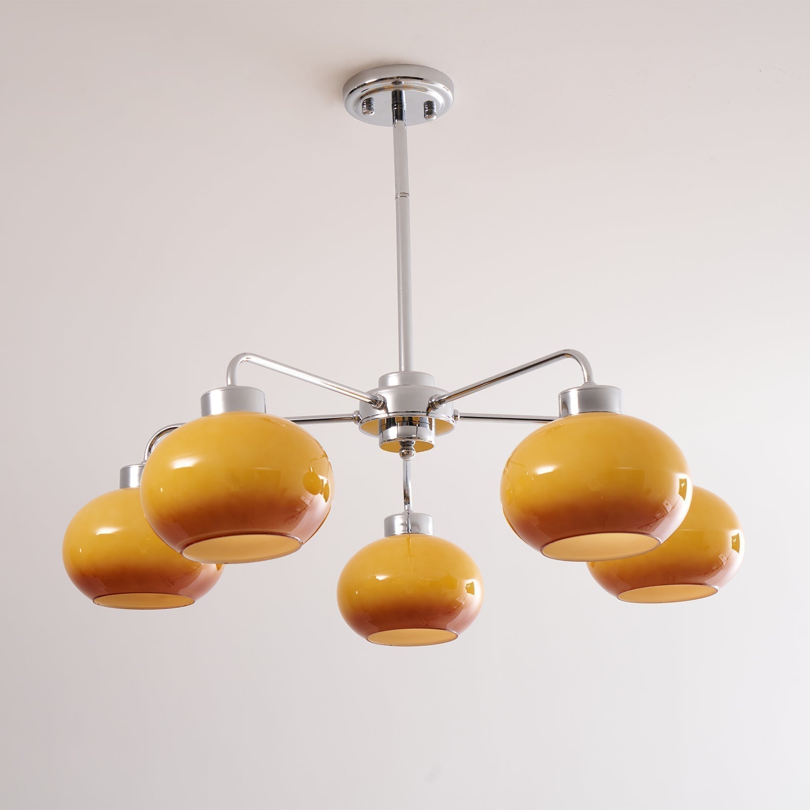 Lustra Kronleuchter Glas Chrom Geometrisch Retro-Letslighting