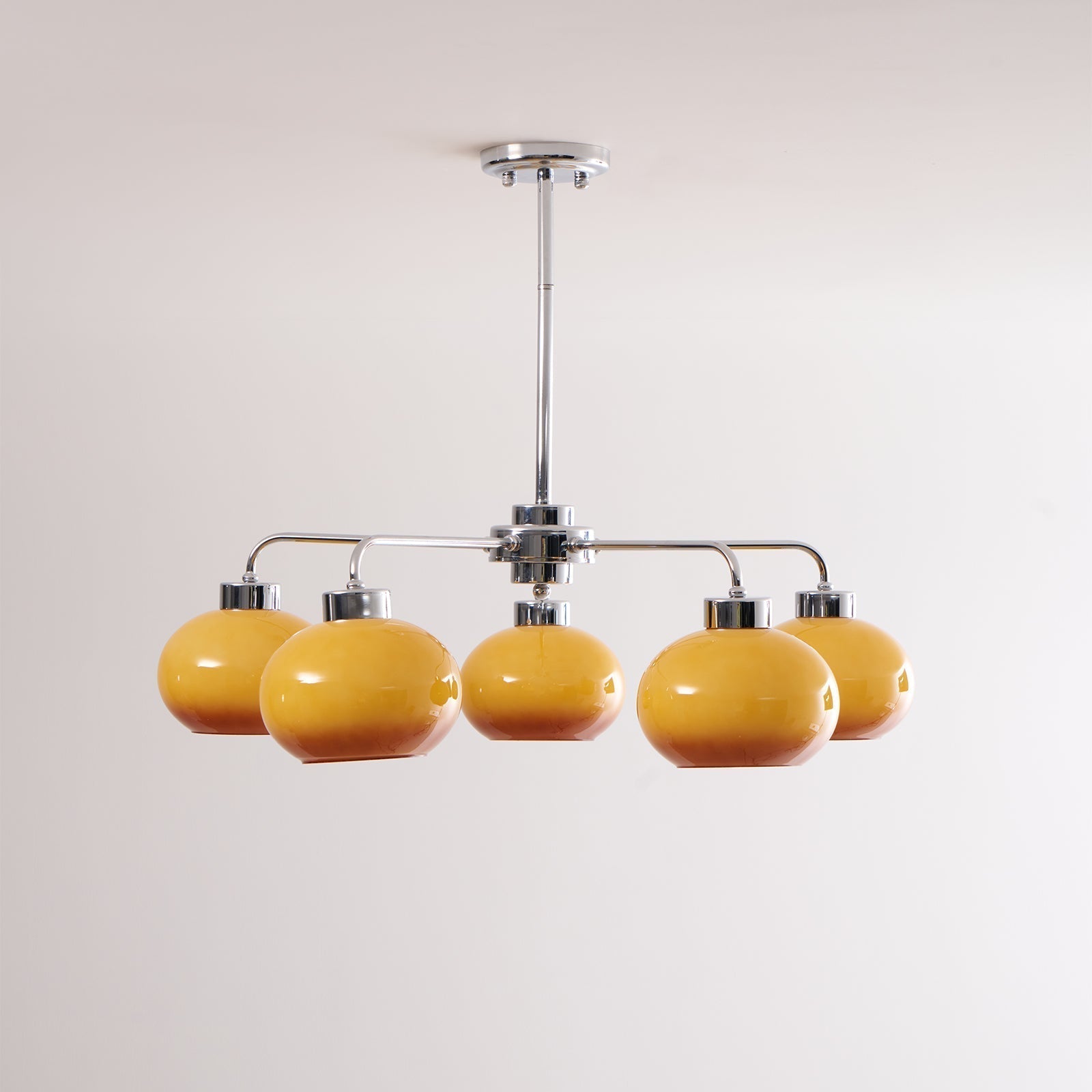 Lustra Kronleuchter Glas Chrom Geometrisch Retro-Letslighting