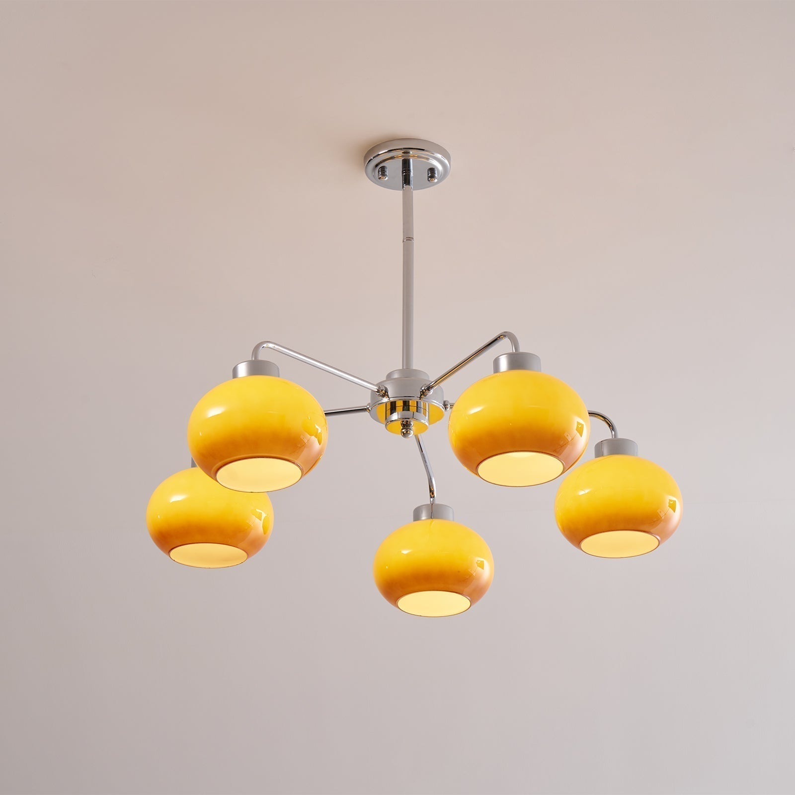 Lustra Kronleuchter Glas Chrom Geometrisch Retro-Letslighting