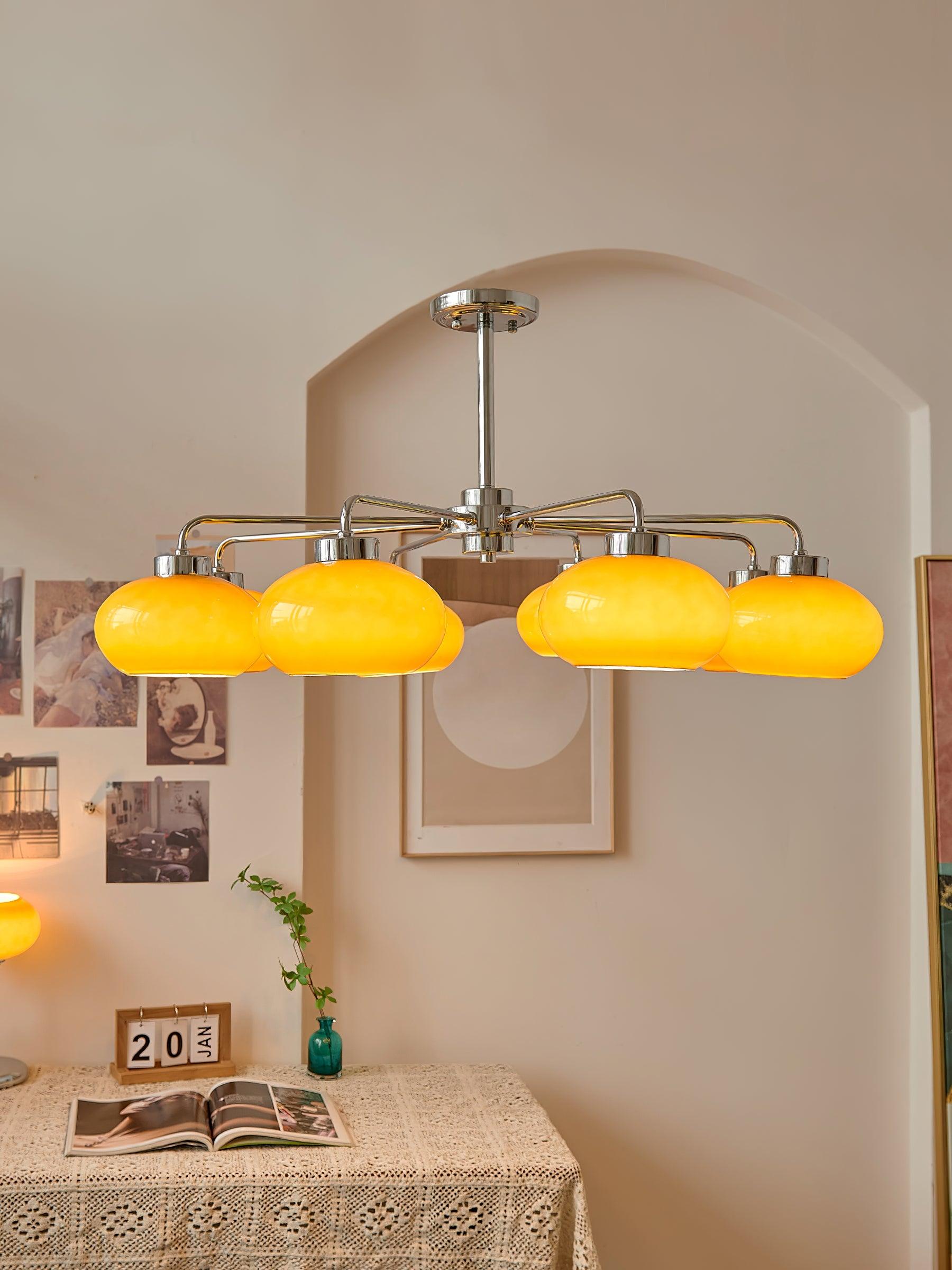 Lustra Kronleuchter Glas Chrom Geometrisch Retro-Letslighting