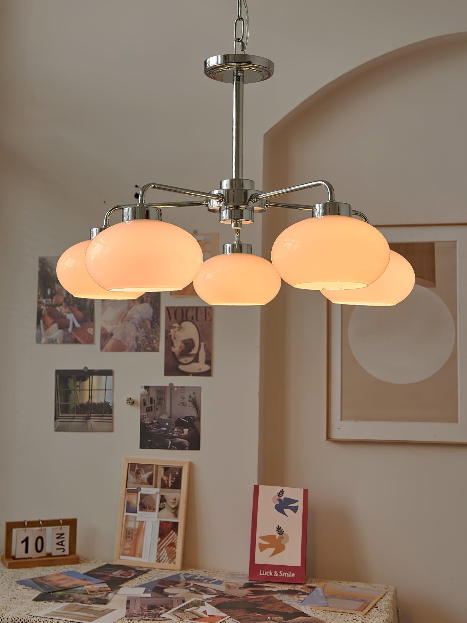 Lustra Kronleuchter Glas Chrom Geometrisch Retro-Letslighting
