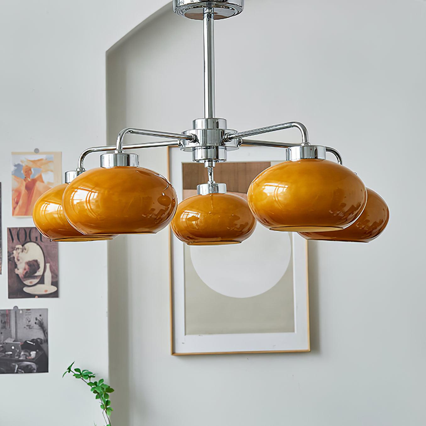 Lustra Kronleuchter Glas Chrom Geometrisch Retro-Letslighting
