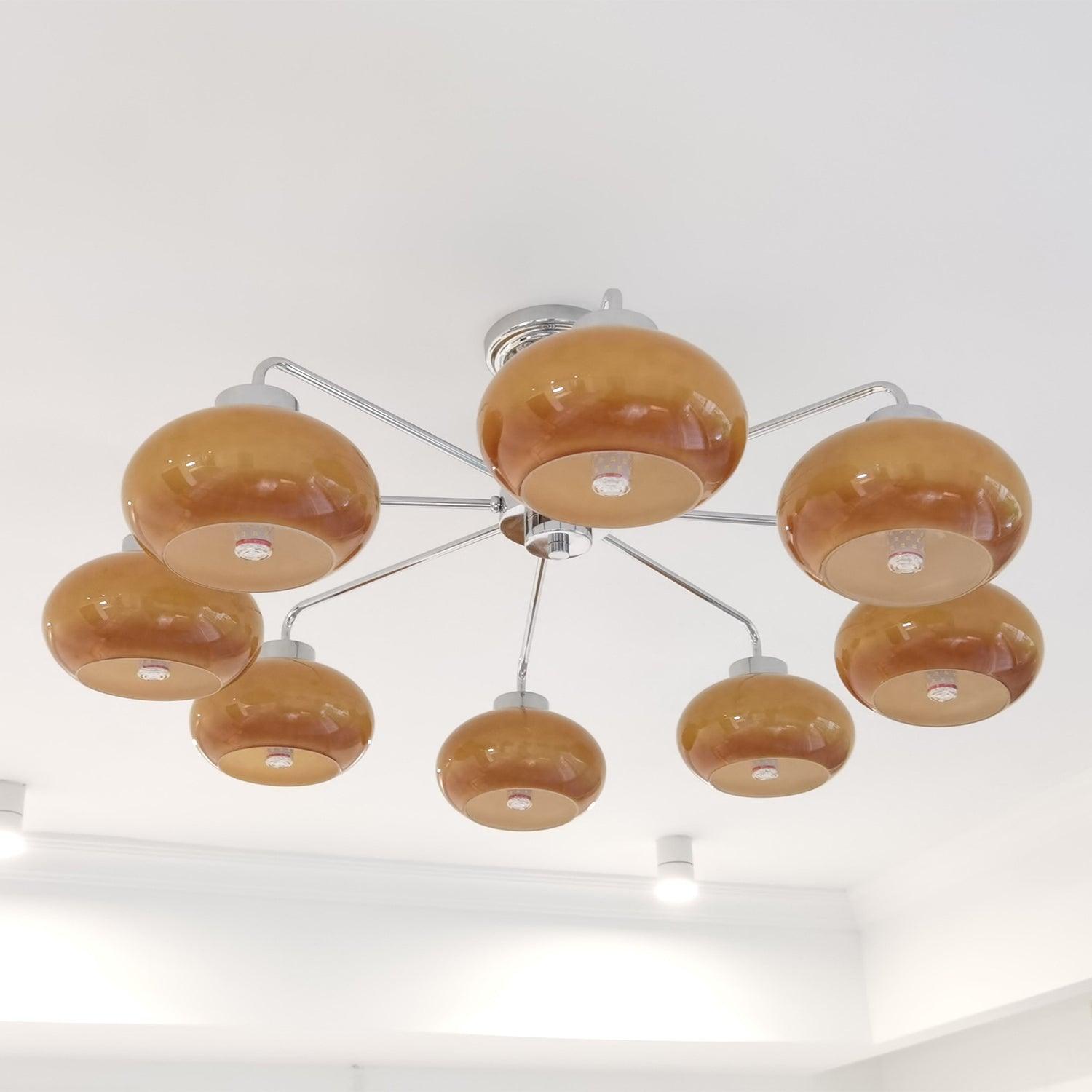 Lustra Kronleuchter Glas Chrom Geometrisch Retro-Letslighting