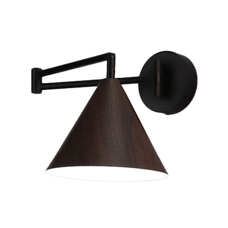 Muto Verstellbare Wandleuchte, Kegelförmig, Metall/Holz, Schlafzimmer