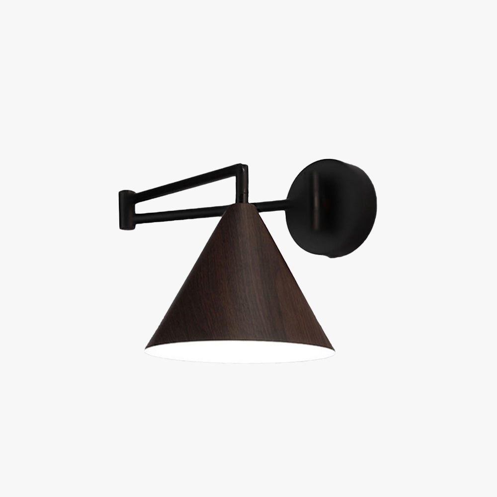Muto Verstellbare Wandleuchte, Kegelförmig, Metall/Holz, Schlafzimmer