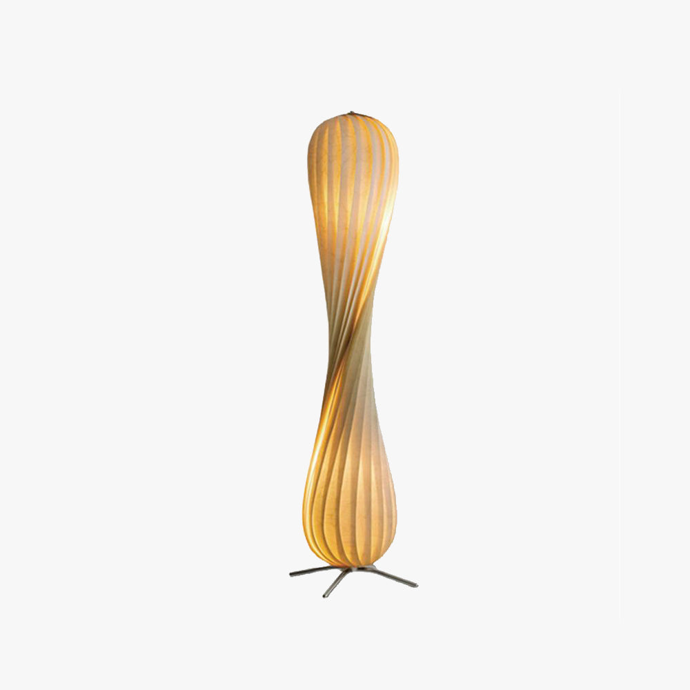 Muto Modern Stehleuchte, Holzfarbe, Wohnzimmer, Holz