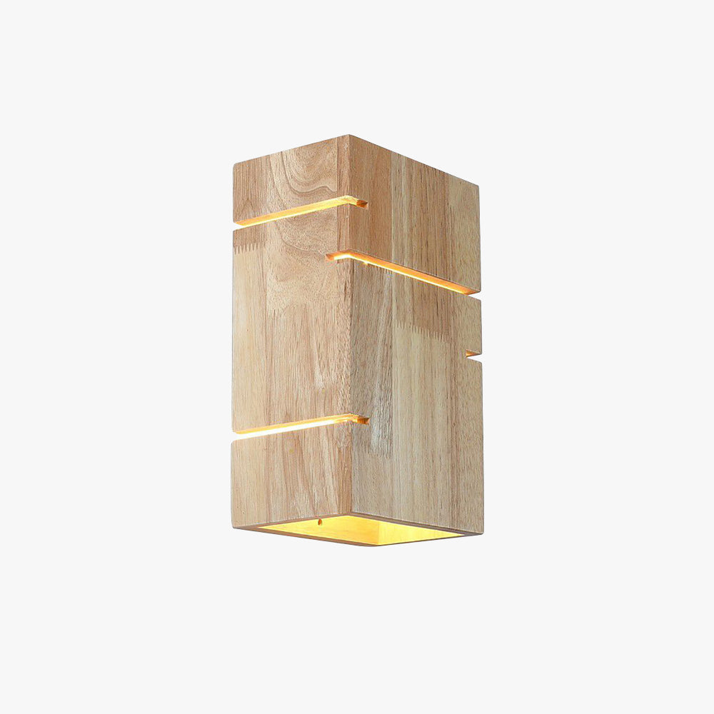 Muto Minimalistisch Modern LED Wandleuchte Rechteckig Holz Schlafzimmer Holz&Massivholz