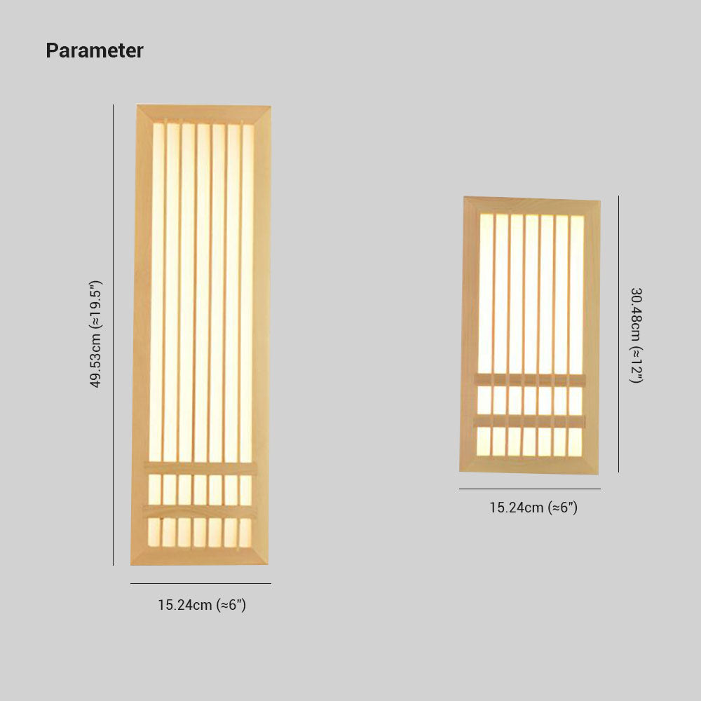 Muto Modern LED Wandleuchte Rechteckig Holz Schlaf/Wohnzimmer Holz&Acryl