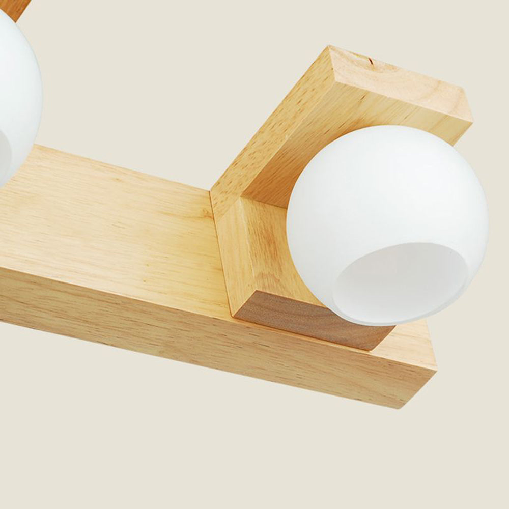 Muto Design LED Wandleuchte Schlafzimmer/Wohnzimmer Holz/Glas