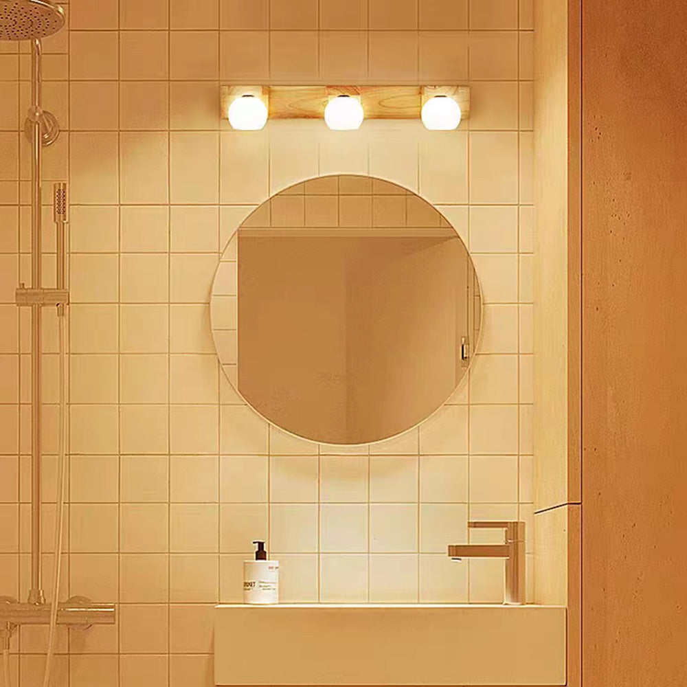 Muto Design LED Wandleuchte Schlafzimmer/Wohnzimmer Holz/Glas