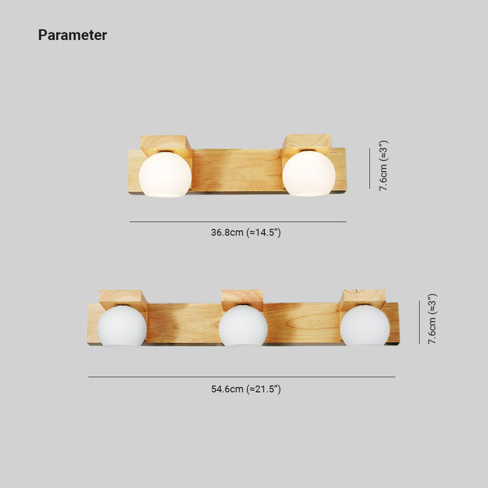 Muto Design LED Wandleuchte Schlafzimmer/Wohnzimmer Holz/Glas