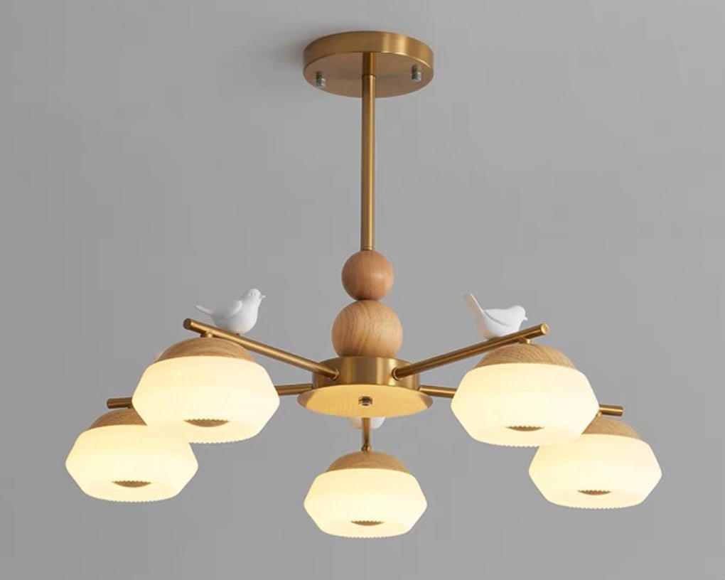 Lustra Kronleuchter Messing Vogel Ozawa Elegant-Letslighting