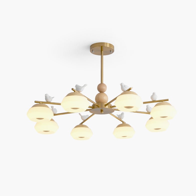 Lustra Kronleuchter Messing Vogel Ozawa Elegant-Letslighting