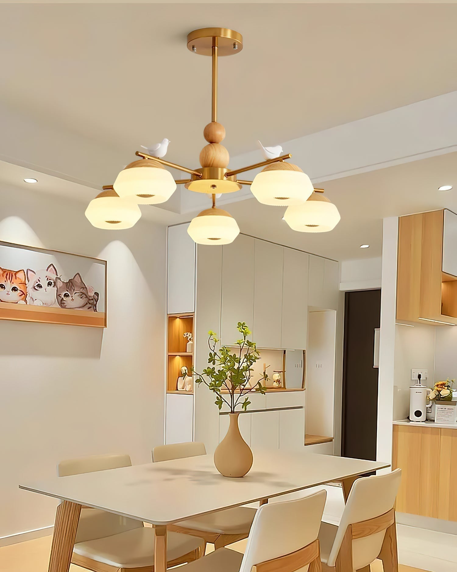 Lustra Kronleuchter Messing Vogel Ozawa Elegant-Letslighting