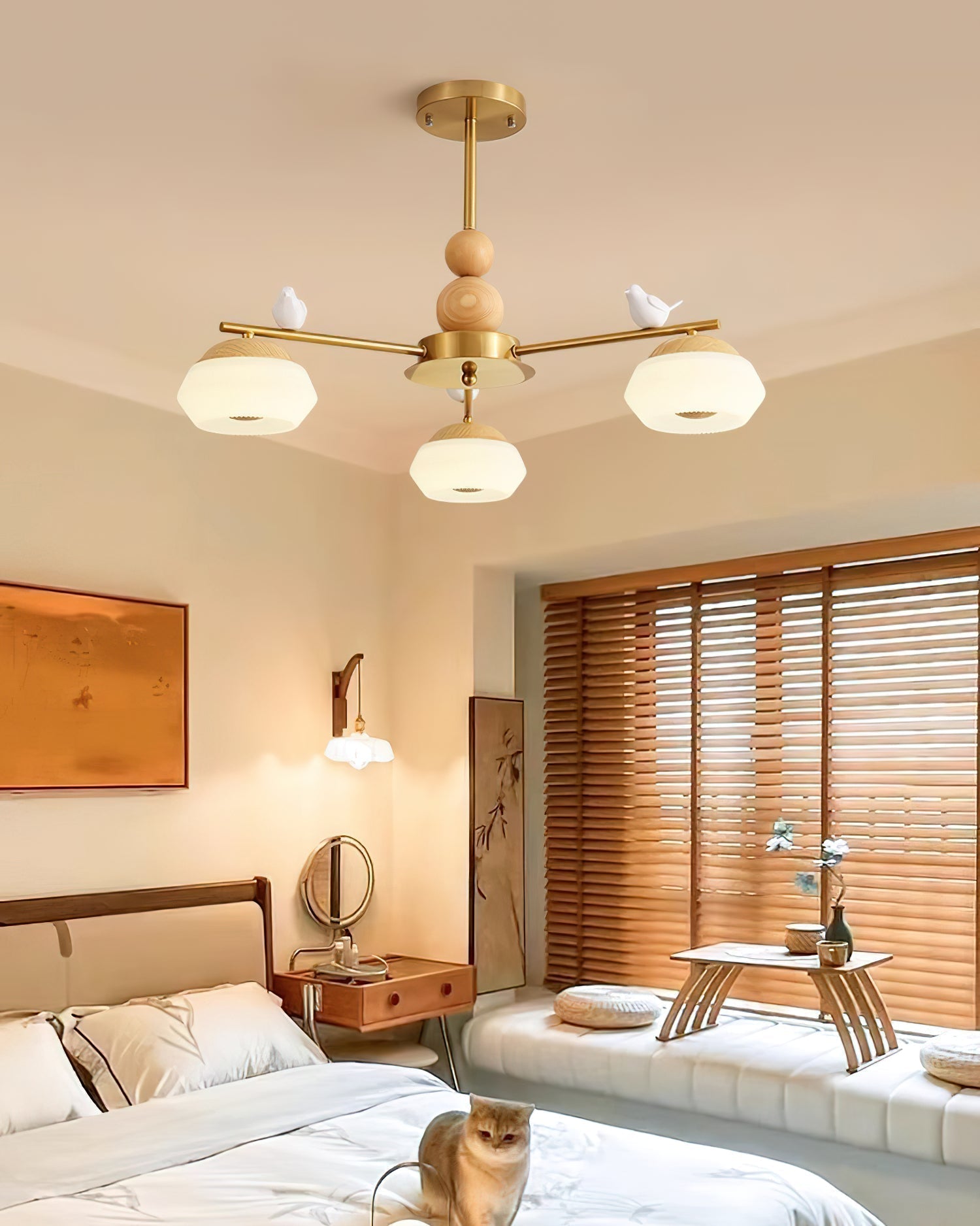 Lustra Kronleuchter Messing Vogel Ozawa Elegant-Letslighting