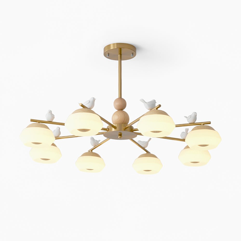 Lustra Kronleuchter Messing Vogel Ozawa Elegant-Letslighting