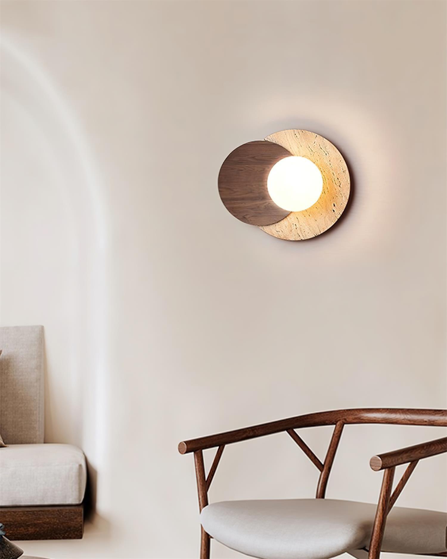 Ritta Wall Lamp Overlapping Travertine - Letslighting