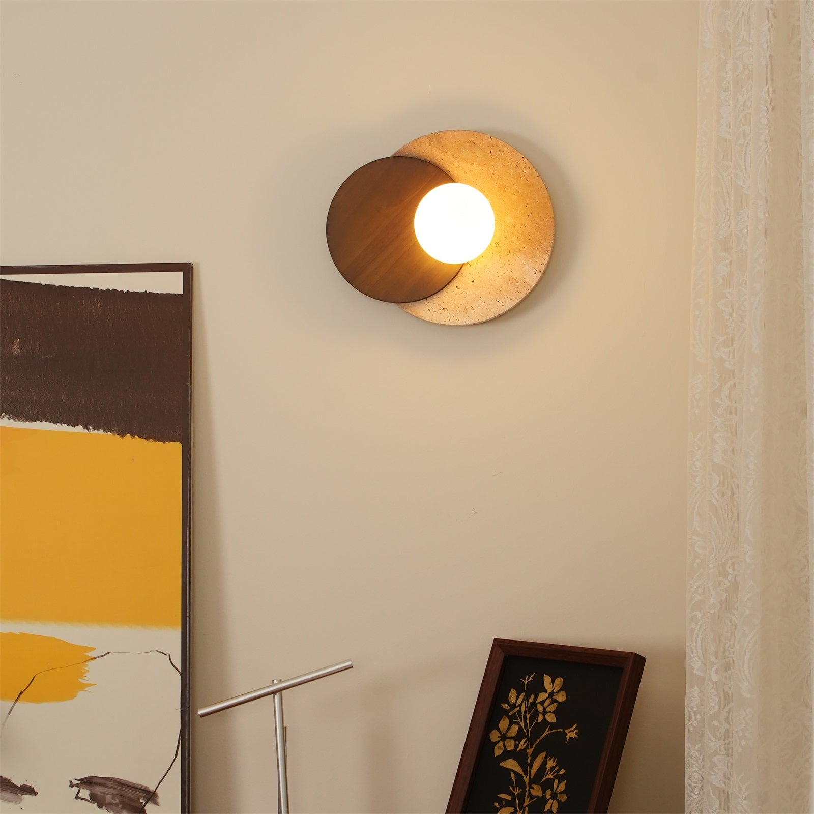 Ritta Wall Lamp Overlapping Travertine - Letslighting