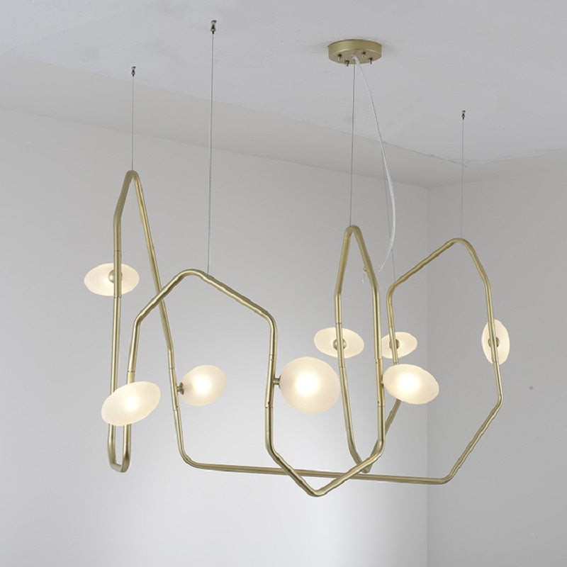 Aurvaryra Minimalistischer Kronleuchter aus Messing und Glas-Letslighting