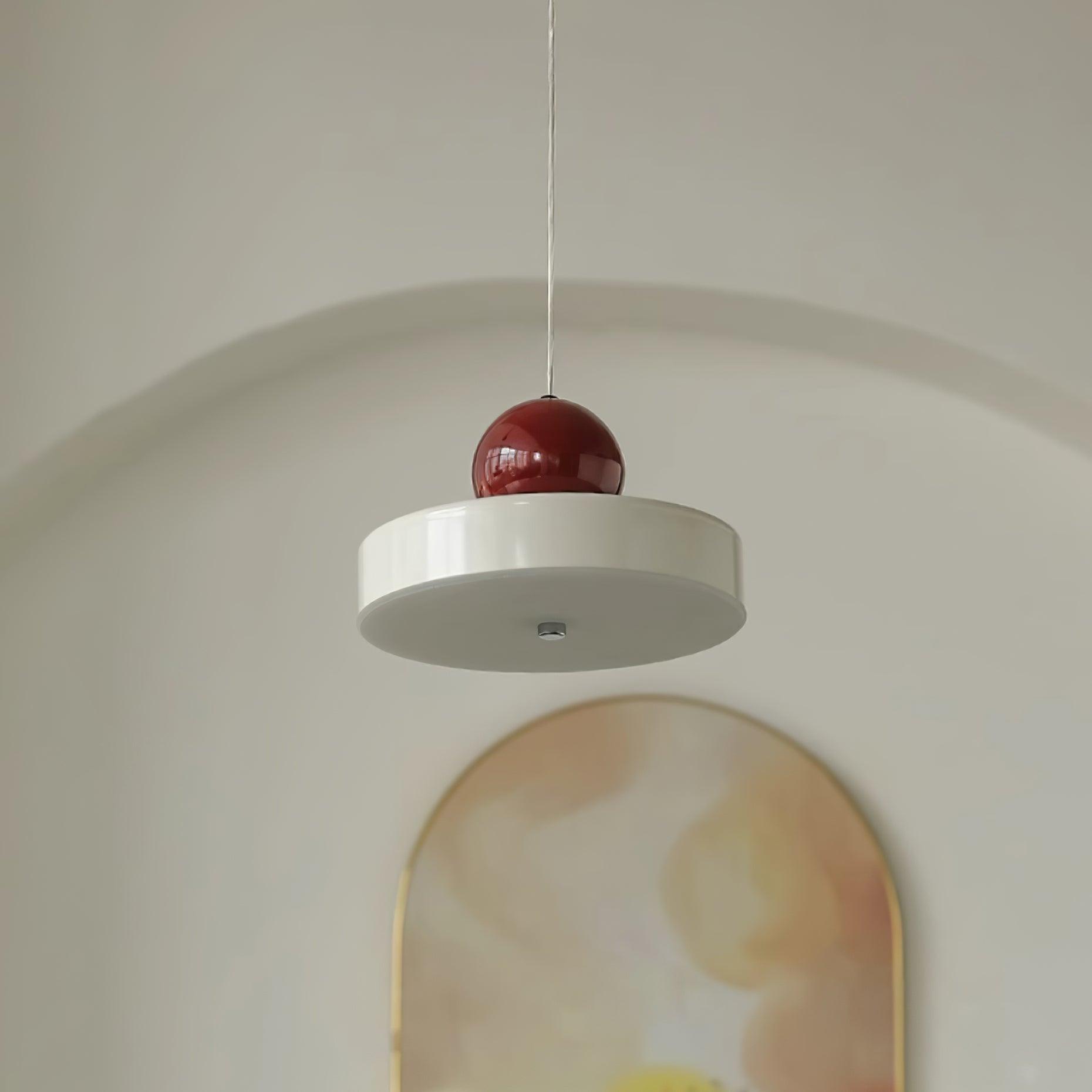 Pendant Lamp Metal Body Red Sphere Shade Modern Retro Accent - Letslighting